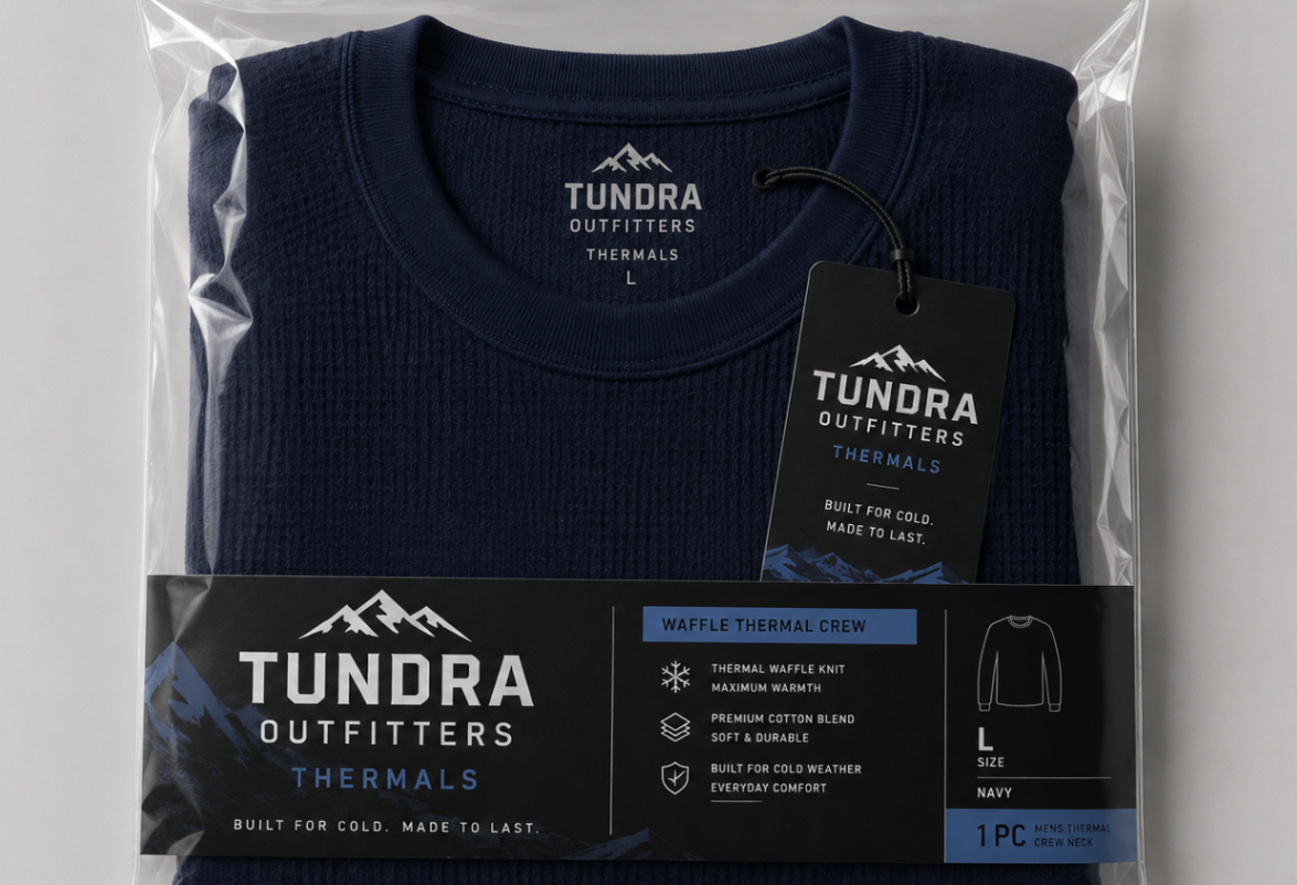 Tundra Outfitters branded thermal packaging with custom label sleeve